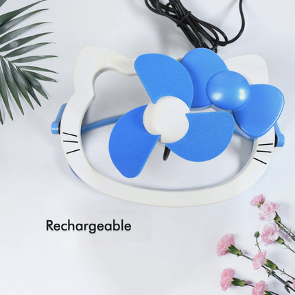 Hello Kitty Cute Mini USB Desktop Fan â€“ Bright Color, Personal Desk Fan (Battery Not Included)