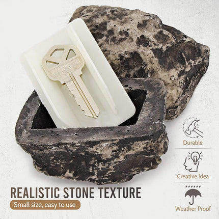 Realistic Fake Rock Key Hider â€“ Weatherproof Outdoor Key Storage for Emergencies (1 Pc)