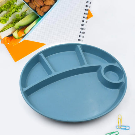 Plastic Food Plates / Biodegradable 5 Compartment Plate With Spoon for Food Snacks / Nuts / Desserts Plates for Kids,Â Reusable Plates for Outdoor, Camping, BPA-freeÂ (1 Pc)