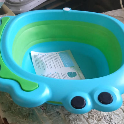 Frog Shape Wash Basin, Space Saving Multi Function Foldable Baby Wash basin Easy Clean Lightweight Thicken for Washing Face for Home (33Ã—31Cm / 1 pc)