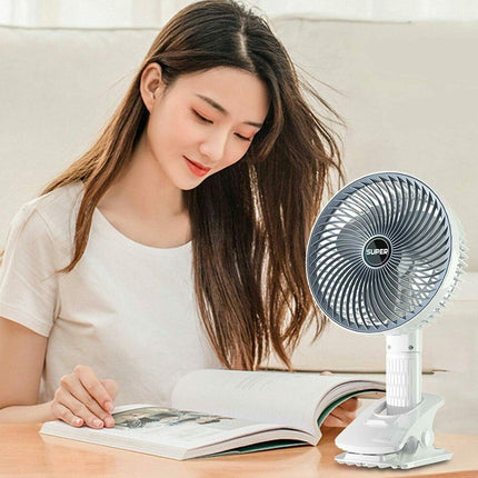 Multifunctional USB Desk Fan â€“ Clip-On Plug & Play Fan, 1 Pc with Brown Box (On / Off Switch Not Provided)