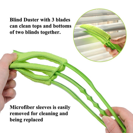 Window Blind Cleaner Brush with Microfiber Sleeves Dusting Tool for Shutters & AC (1 Pc)
