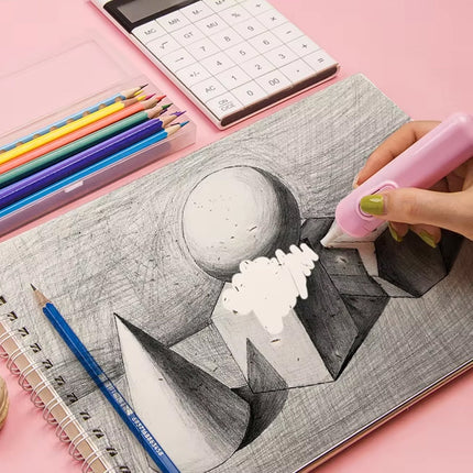 Electric Eraser Kit â€“ Battery Operated with 10 Refills for Drawing & Sketching (Mix Design / Battery Not Included)