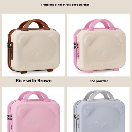 Vanity Case Design for Children Mini Cartoon Polar Bear Password Box Portable Easy Carry Lightweight Small Case with Combo Lock