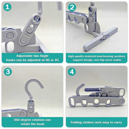 5-Hole Foldable Clothes Hanger â€“ Robust, Space-Saving Travel Rack
