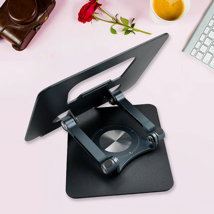 Aluminum Alloy 360Â°Rotating Bracket, Adjustable Laptop Stand, Portable Foldable Ergonomic Laptop Support