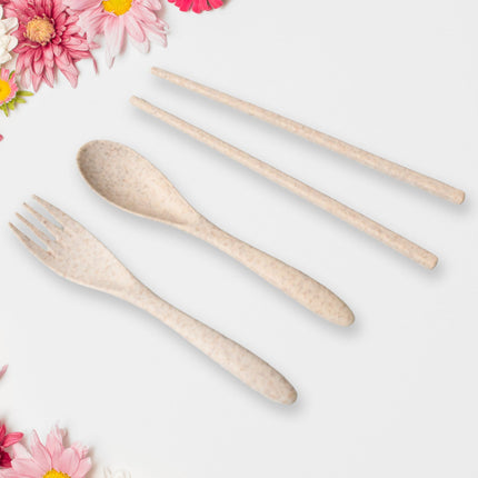 Rice Bowl Noodle Set â€“ 6 Pcs with Lid, Handle & Cutlery