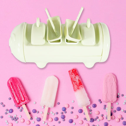 Cartoon Ice Candy Mold â€“ 4-Cup Multicolor Set (1 Pc)