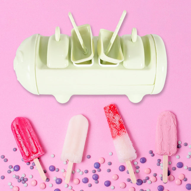 Cartoon Ice Candy Mold â€“ 4-Cup Multicolor Set (1 Pc)