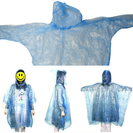 Disposable Kids Raincoat with Hood & Clip-On Storage Ball