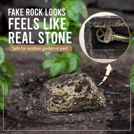 Realistic Fake Rock Key Hider â€“ Weatherproof Outdoor Key Storage for Emergencies (1 Pc)