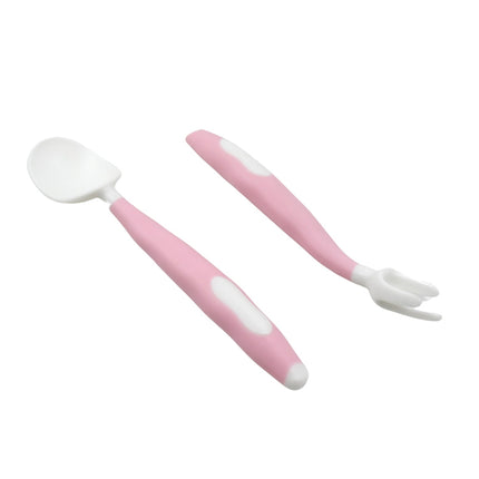 Silicone Bendable Kids Spoon & Fork Set â€“ Toddler Self-Feeding Utensils (2 Pc Set)