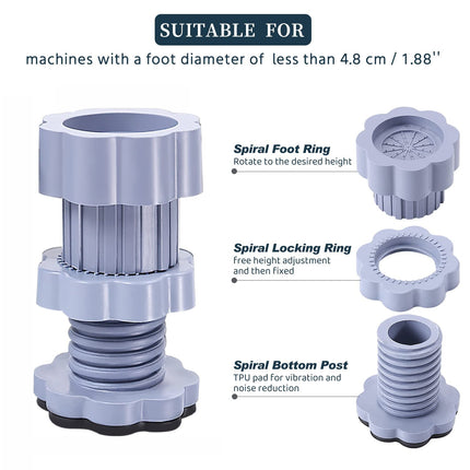 Washing machine support, anti vibration washing machine support adjustable washer anti vibrasion pads, washer & dryer pedestals,Â Washing Machine Accessory Anti- Skid Pad PVC Lifting Pad Non-Slip ( 1 Pc )