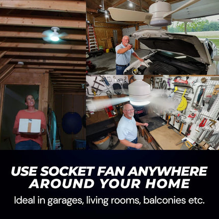 Original Cool LED Socket Fan Light â€“ Ceiling Fan Replacement, 1000 Lumens/5000K, Remote Controlled (Remote Battery Not Included)