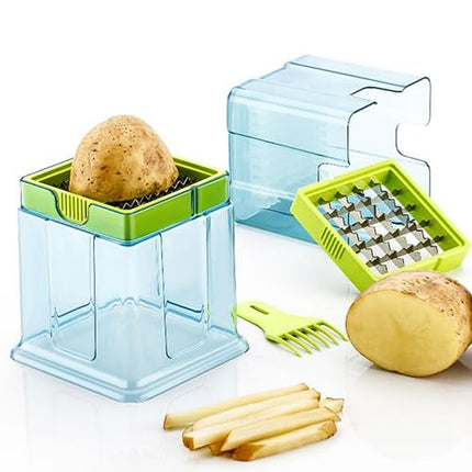 2-in-1 Potato Chipper & Slicer â€“ French Fries Maker with Two-Blade Cutter (1 Pc)