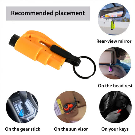 2-in-1 Emergency Safety Cutter â€“ Keychain Tool for Glass Breaking & Seatbelt Cutting, Portable & Handy