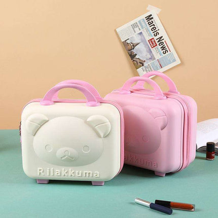 Vanity Case Design for Children Mini Cartoon Polar Bear Password Box Portable Easy Carry Lightweight Small Case with Combo Lock