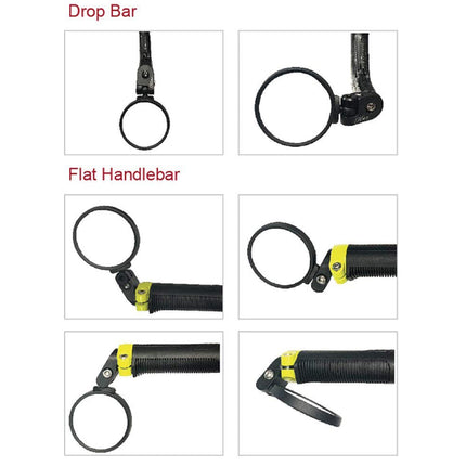 Bar End Bike Mirror: 360Â° Rotatable & Foldable (1 Pc)