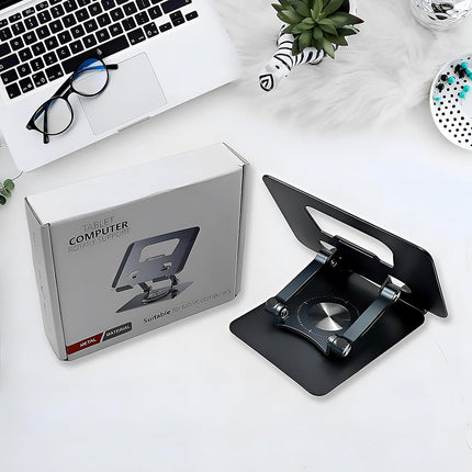 Aluminum Alloy 360Â°Rotating Bracket, Adjustable Laptop Stand, Portable Foldable Ergonomic Laptop Support