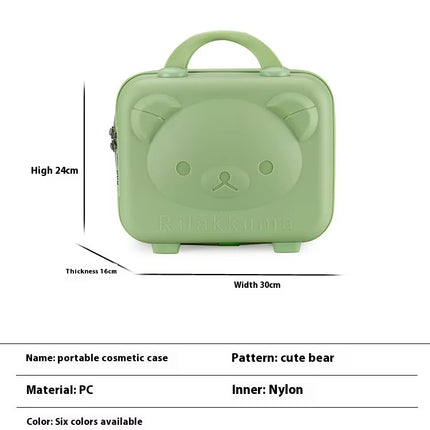 Vanity Case Design for Children Mini Cartoon Polar Bear Password Box Portable Easy Carry Lightweight Small Case with Combo Lock