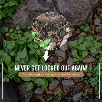 Realistic Fake Rock Key Hider â€“ Weatherproof Outdoor Key Storage for Emergencies (1 Pc)