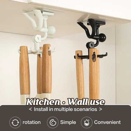 360Â° Rotating 6-Claw Hook â€“ Kitchen & Bathroom Organizer (1 Pc | White)