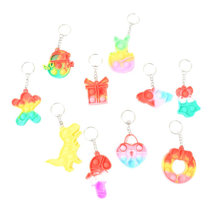 Compact Pop It Keychain â€“ Fun Stress Relief Fidget Toy (1 Pc | Mix Design)