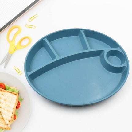 Plastic Food Plates / Biodegradable 5 Compartment Plate With Spoon for Food Snacks / Nuts / Desserts Plates for Kids,Â Reusable Plates for Outdoor, Camping, BPA-freeÂ (1 Pc)