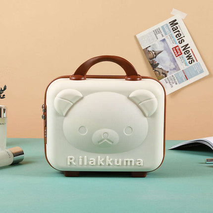 Vanity Case Design for Children Mini Cartoon Polar Bear Password Box Portable Easy Carry Lightweight Small Case with Combo Lock