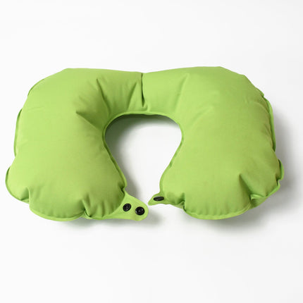 Inflatable & Foldable U-Shaped Travel Pillow with Built-In Air Pump
