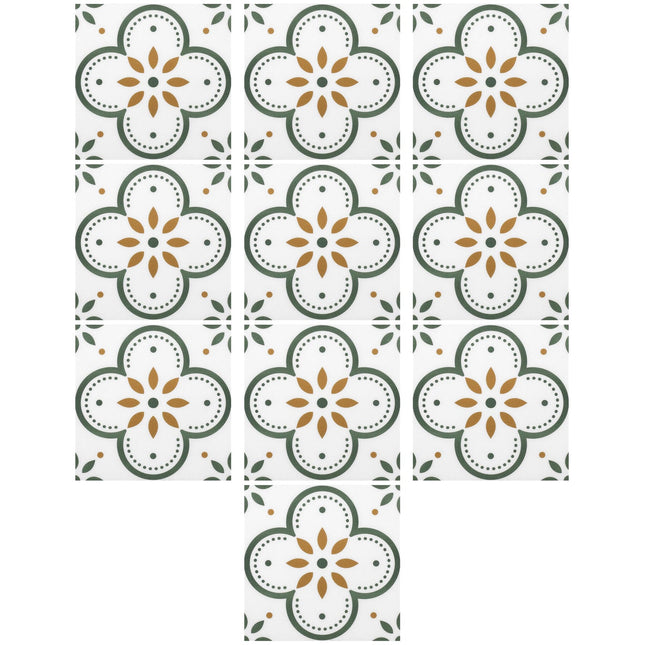 Peel and Stick Floor Tiles Kitchen / Bathroom Backsplash Sticker Detachable Waterproof DIY Tile Stickers for Wall Decoration Tiles Home Decoration (8x8 Inch / 10 Pcs Set)