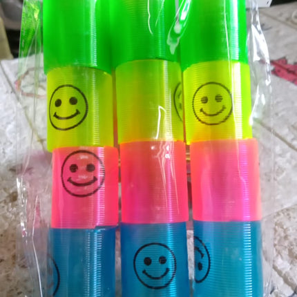 Multicolor Magic Smiley Spring, Spring Toys, Slinky, Slinky Spring Toy, Toy for Kids for Birthdays, Compact and Portable Easy to Carry (12 Pcs Set)