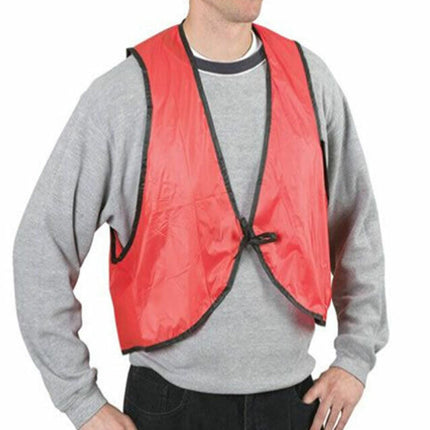 Economy PVC Safety Vest â€“ Soft Vinyl, Tie Closure, High Visibility