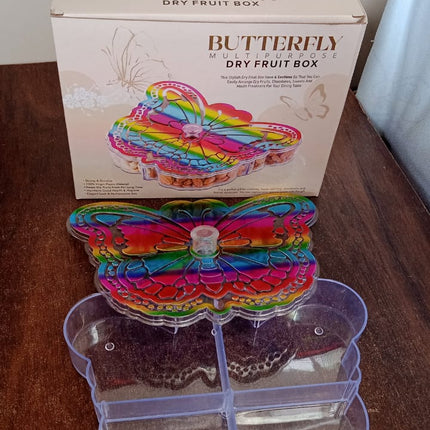 Butterfly Shape 4 Compartment Multipurpose Box | Dry Fruit Box (1 Pc)