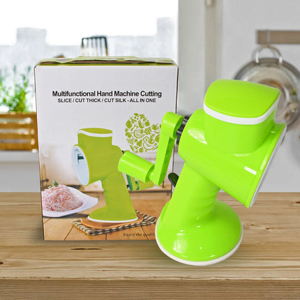 6 in 1 Multi functional Vegetable Cutter & Slicer Hand Machine Cutting, Slice, Cut Thick, Cut Silk All in one â€“Vegetable Chopper Cutter & Slicing Cutter Barrel - Vegetable Grater with 6 Removable Blades