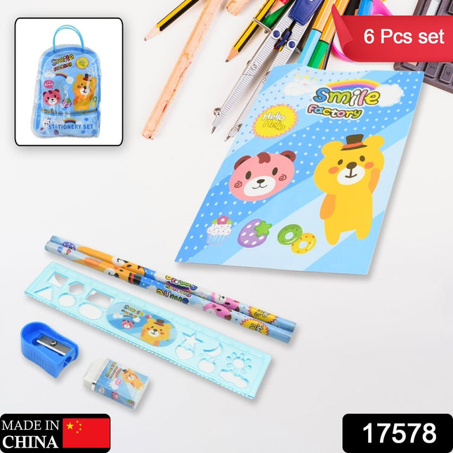Colorful Cartoon Stationery Kit – Perfect Birthday Return Gift for Kids