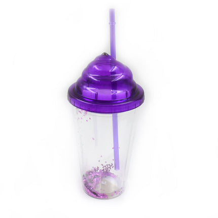 High Quality PlasticÂ Creative Cold Drink Cup / Tumble, Reusable Tea Coffee Tumbler with Lid and Straw, Double Wall Plastic Drinking Sport Bottle,Â Travel Tumbler (1 Pc / Mix Color)