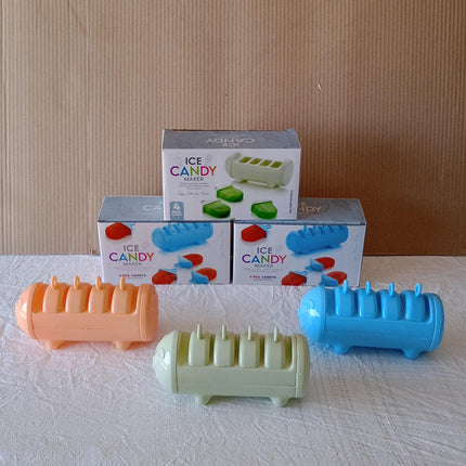 Cartoon Ice Candy Mold â€“ 4-Cup Multicolor Set (1 Pc)