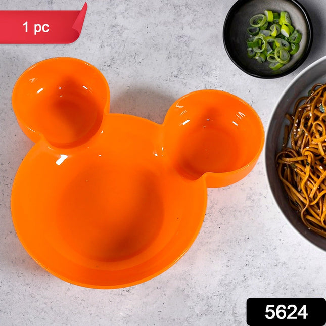 Mickey Mouse Shape Plates for Kids, BPA Free, & Unbreakable Childrenâ€™s Food Plate, Kids Bowl, Fruit Plate, Baby Cartoon Bowl Plate, Tableware (1 Pc)