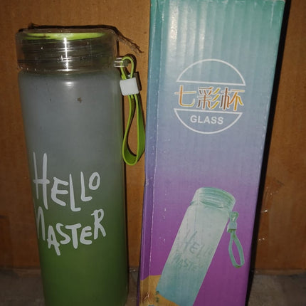 Motivational Glass Water Bottle Colorful potable Water Glass Bottle With Rubber Band,Â Daily Intake Hourly Water Bottle to Ensure You Drink Enough Water Throughout The Day Reusable Cycling Gym, Workout Fitness Bottle (350 ML)