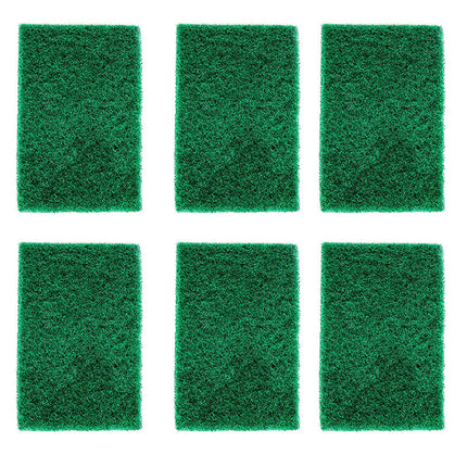 Aqua green sponge pads for cleaning, pack of 6 for kitchen use.