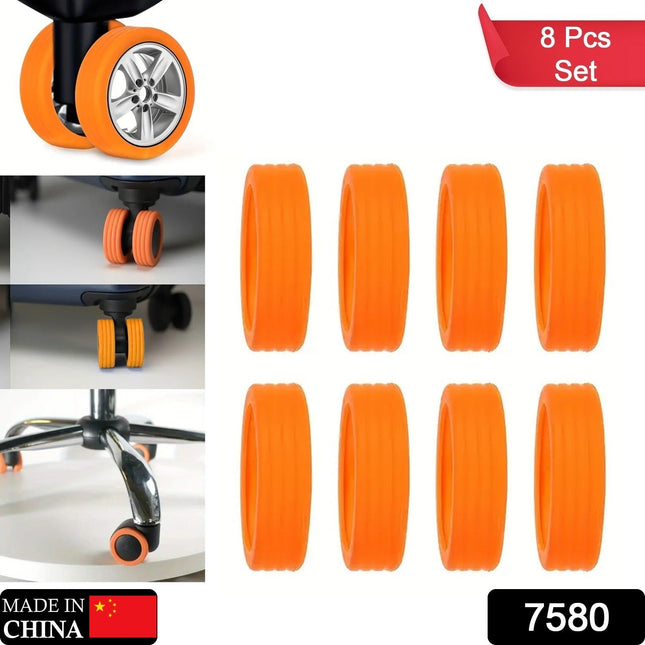 Silicone Luggage Wheel Covers â€“ Noise Reduction & Protection (8 Pcs)