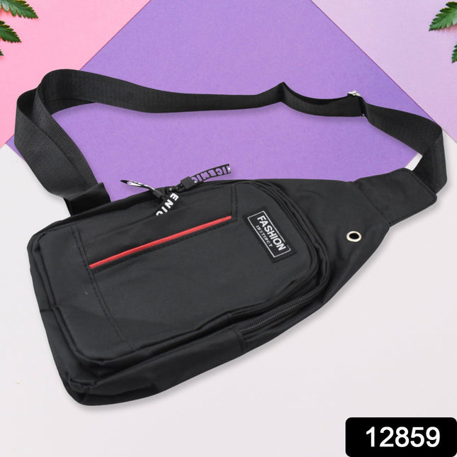 Waterproof Anti-Theft Crossbody Fanny Pack USB Charging (1 Pc, Black & Grey)
