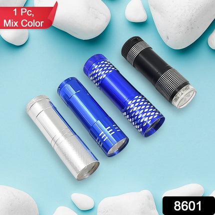Portable Mini Torch â€“ 9 LED Pocket Flashlight, 3 Battery Operated (Battery Not Included, Mix Color)