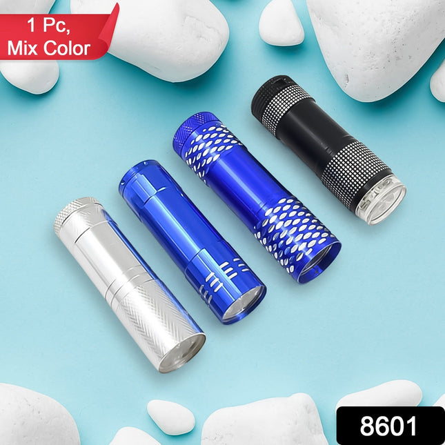 Portable Mini Torch â€“ 9 LED Pocket Flashlight, 3 Battery Operated (Battery Not Included, Mix Color)