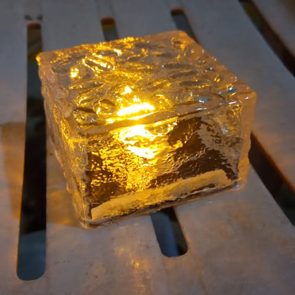 Solar Ice Cube Garden Light for Pathways & Christmas Decor