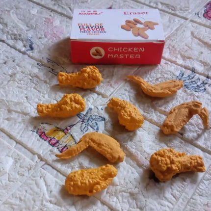 Cute Chicken Wing & Leg Erasers for Kids & Students (8 Pc Set)