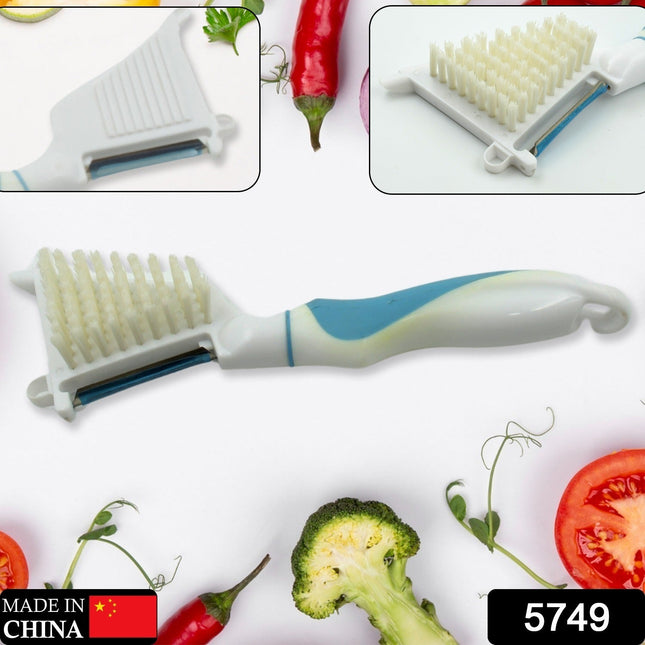 Multipurpose Peeler Brush â€“ Stainless Steel Peeler with Cleaning Brush (1 Pc)