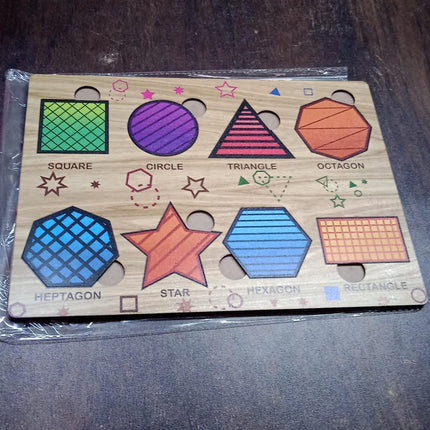Wooden Triangles Puzzle Learning Educational Board (1 Set / 28Ã—20 Cm)