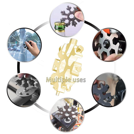 18-in-1 Snowflake Multi-Tool â€“ Portable Bottle Opener, Screwdriver & Wrench